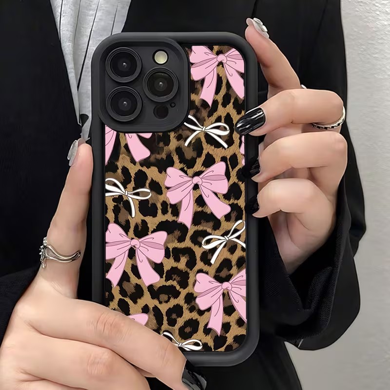 Leopard Print Bow Phone Case F - Apple Iphone 15 评论和价格