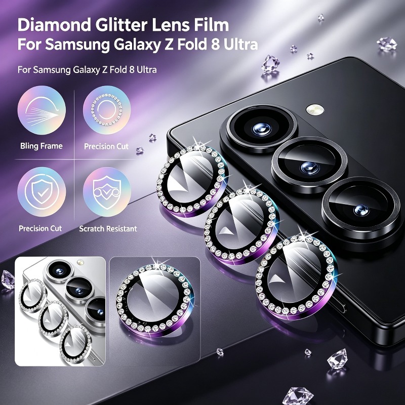 3D Rhinestone Sparkling 9H Len - Tempered Glass Screen 9H 评论和价格